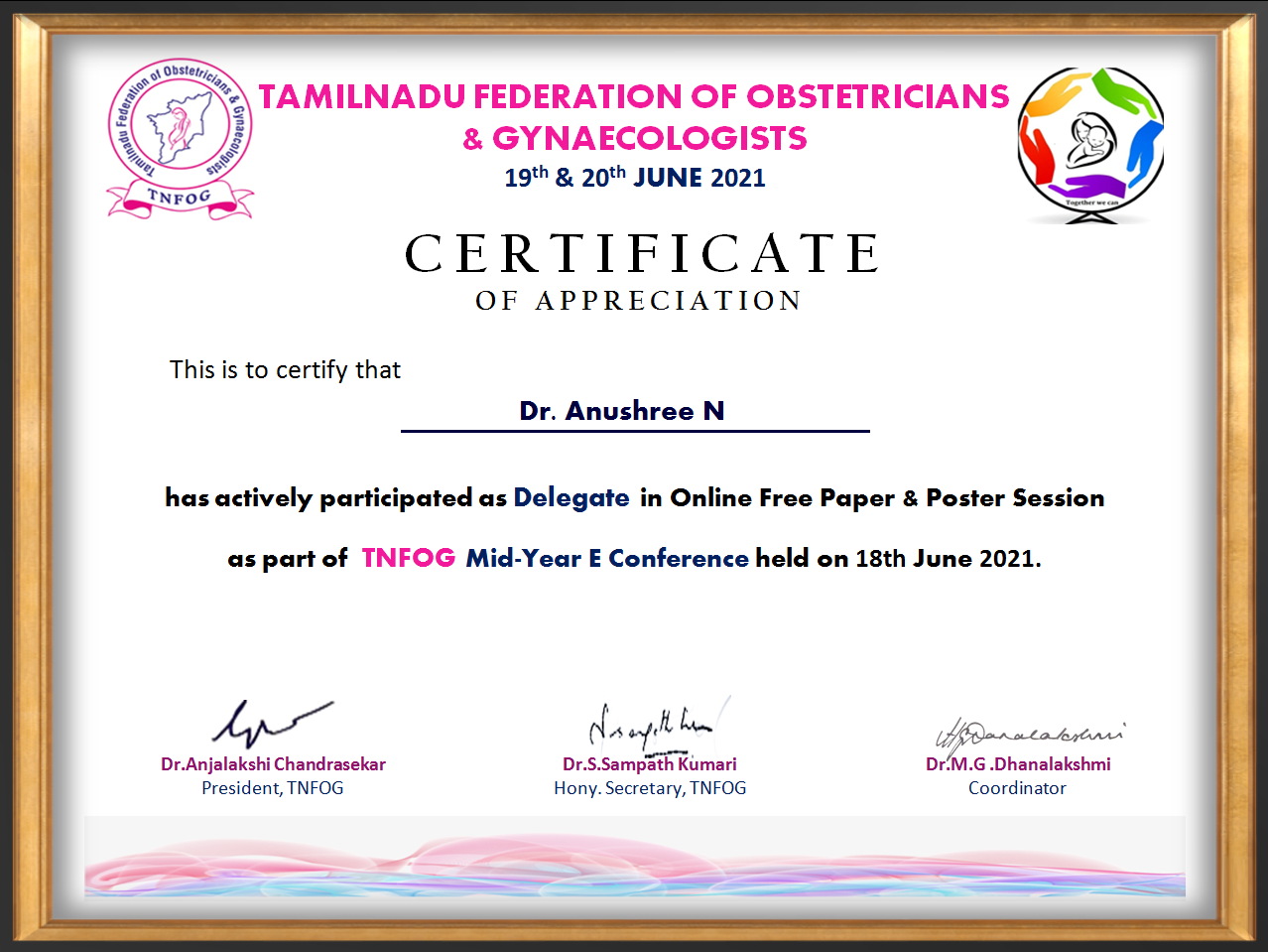 TNFOG Certificate